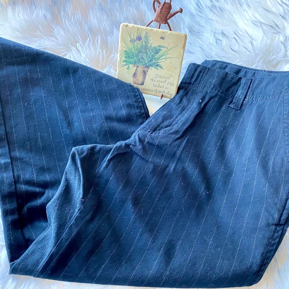 NWT GAP | Classic Pinstripe Stretch Khaki Trouser Pant Wash & Wear Sz 6